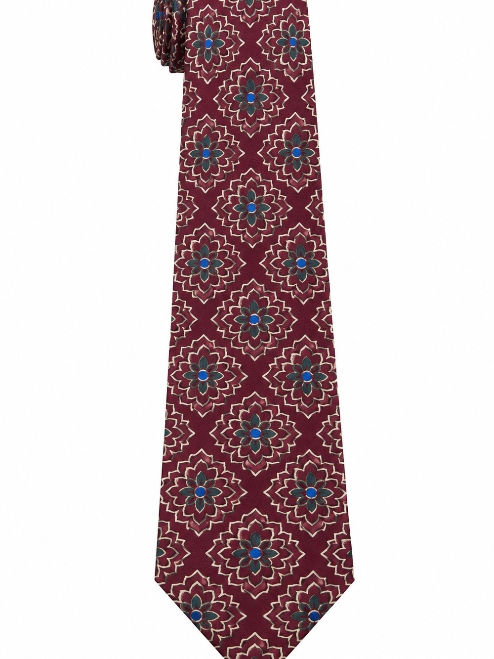 Giorgio Armani Men's Burgundy Floral Medallion Tie